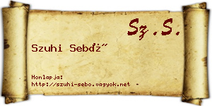 Szuhi Sebő névjegykártya